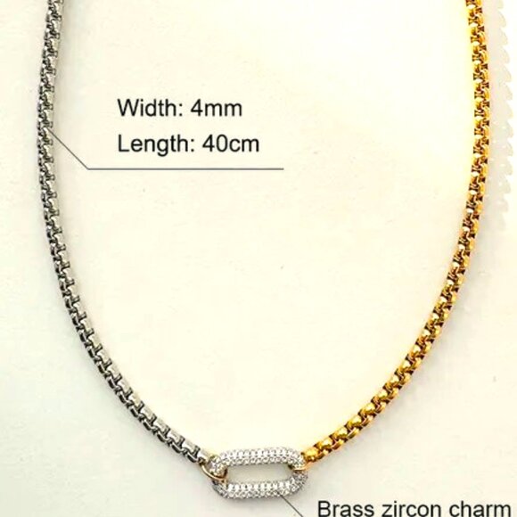 DOUBLE CHIAN 1 SIDE STAINLESS STEEL ROPE. THE OTHER GOLD ROPE WITH A MIX…